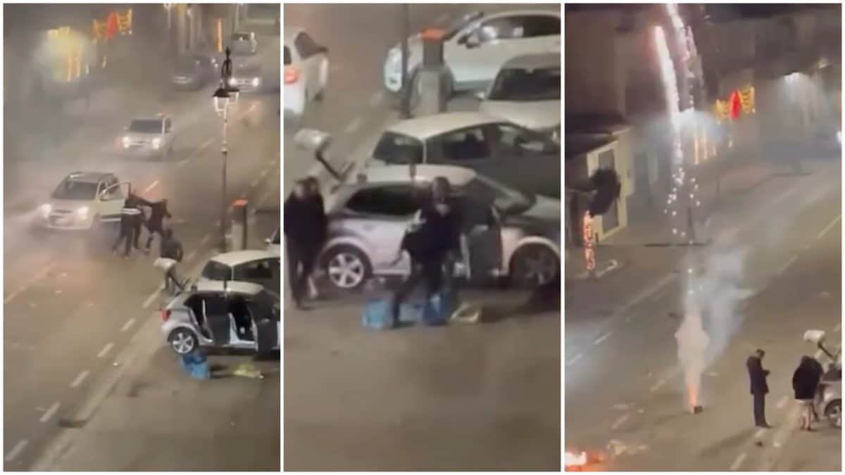 Frame del video della notte di Capodanno a Qualiano (Napoli)