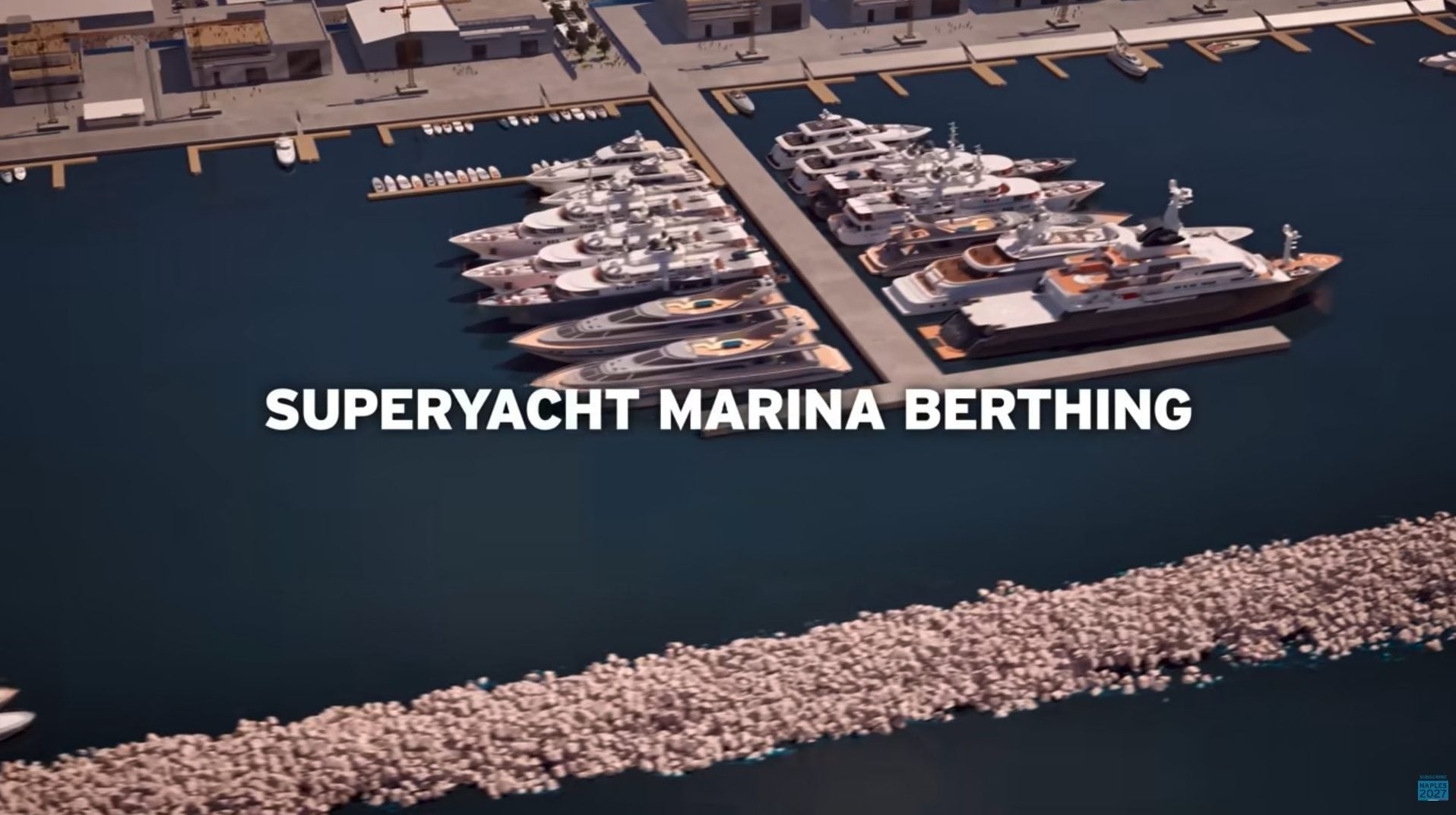 L’ormeggio per superyacht a Bagnoli / rendering America’s Cup