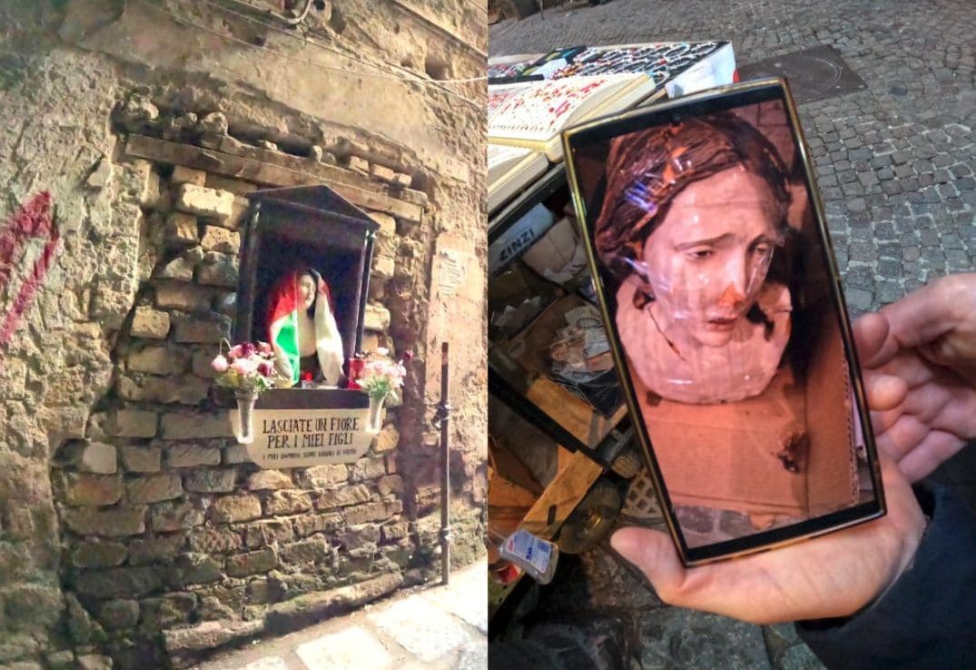 L’edicola distrutta lo scorso febbraio