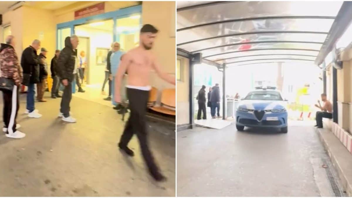 I frame del video in cui si vede Giuseppe Musella nel Pronto Soccorso di Villa Betania