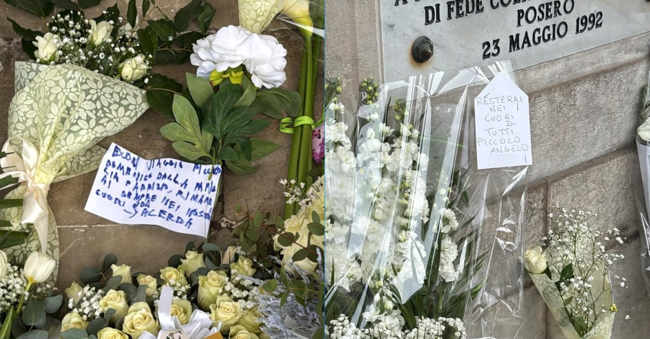 "Voglio pensarti che corri libero tra gli angeli": i messaggi dei bambini ai funerali di Domenico