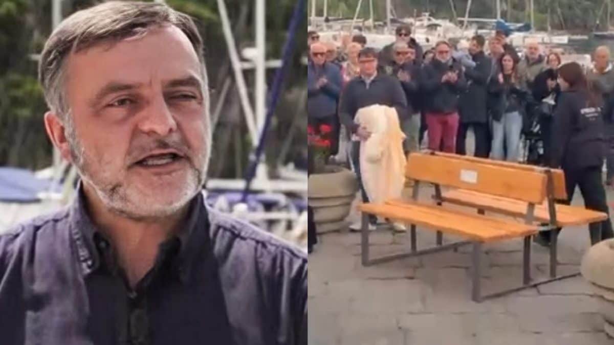 Renato Iovine e la panchina in sua memoria