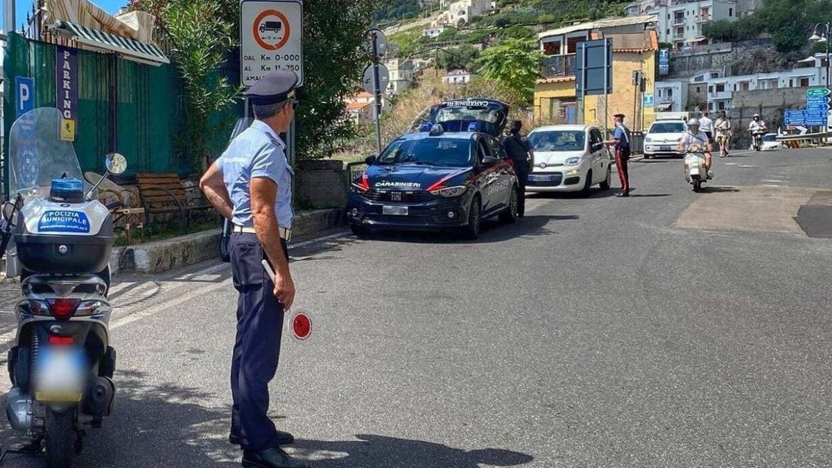 Posto di blocco ad Amalfi / foto Comune di Amalfi