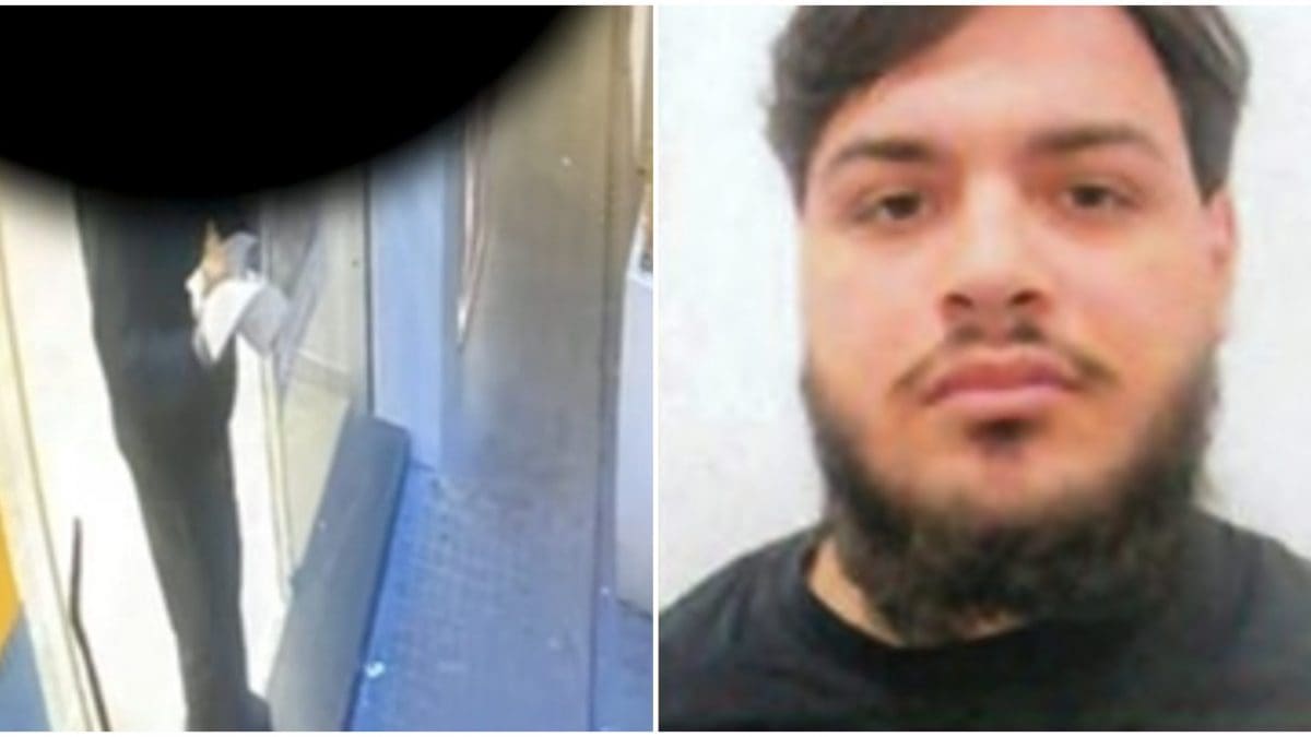 Ascione che mangia un cornetto davanti al bar Lively; a destra, Francesco Pio Autiero