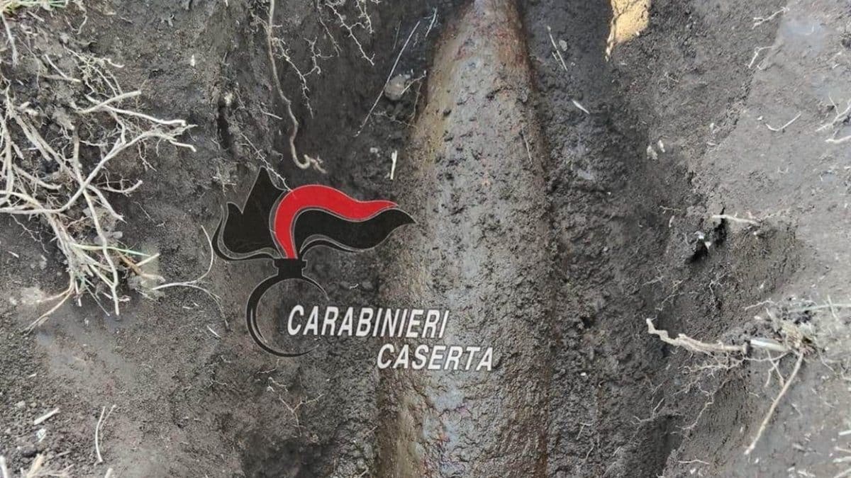 La bomba ritrovata oggi a Piana di Monte Verna