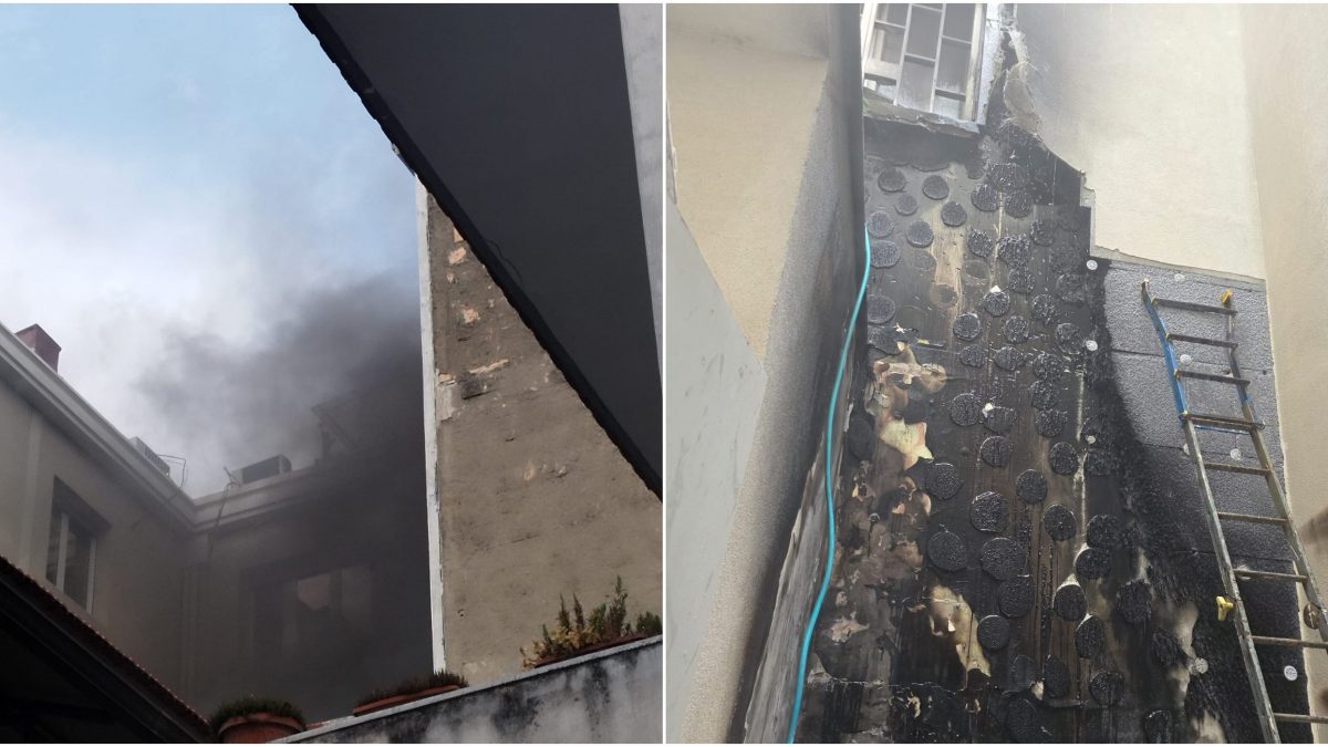 L’incendio nel palazzo Castaldo a Frattamaggiore (Napoli)