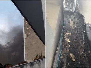 Incendio a Frattamaggiore, fiamme alte 9 metri: poliziotti evacuano il palazzo e spengono il fuoco