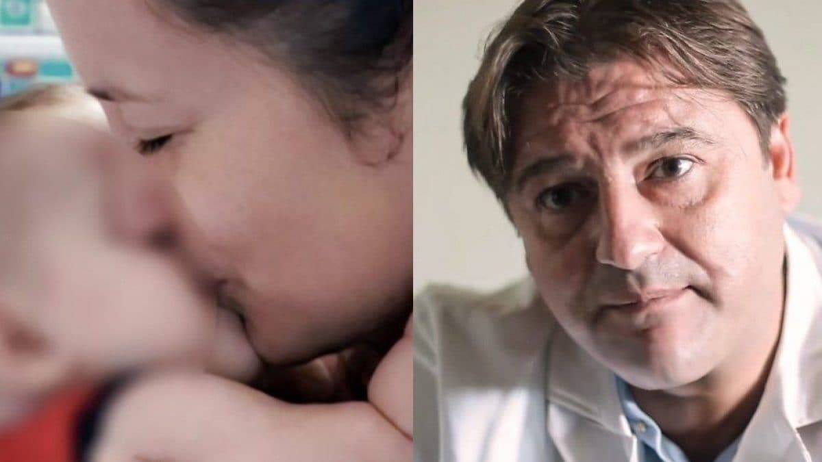 Patrizia Mercolino col figlio Domenico (a sinistra). Il chirurgo Guido Oppido (a destra)