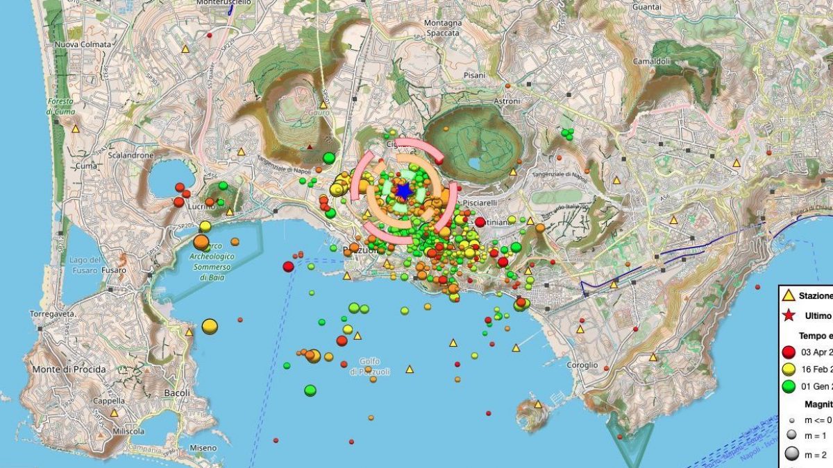 Il sisma localizzato dai sismografi dell’Osservatorio Vesuviano