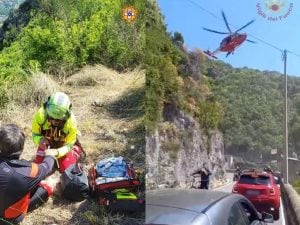 Precipita con la moto dalla Costiera Amalfitana, 60enne resta ferito: incidente a Maiori