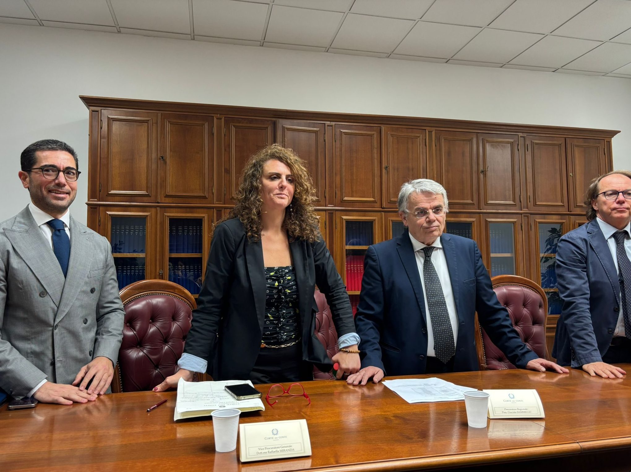 I pm contabili (da sinistra) Davide Vitale, Raffaella Miranda, Giacinto Dammicco e Ferruccio Capalbo