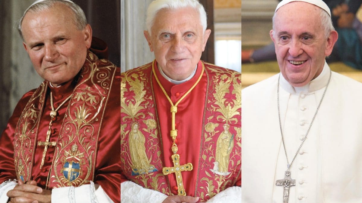 Papa Giovanni Paolo II, Papa Benedetto XVI, Papa Francesco