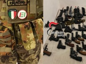 Panico a Porta Nolana per un uomo in tuta mimetica e armato. A casa ha un arsenale: sono tutte armi finte
