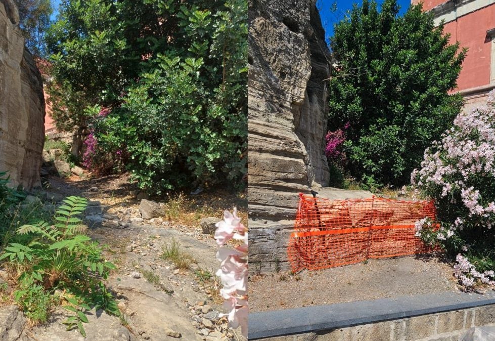 Il sentiero transennato alle spalle della Villa di Lucullo / Fanpage.it