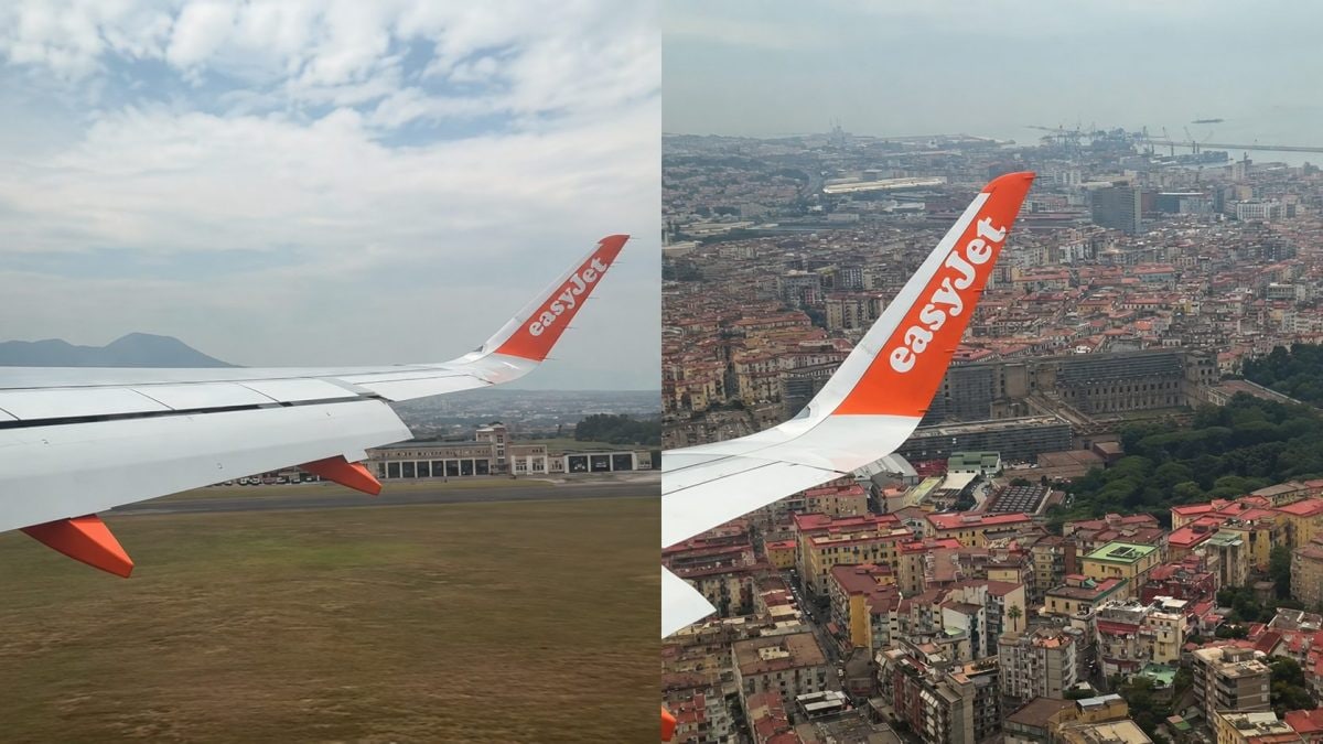 L’aereo in volo su Napoli mentre tenta di atterrare e non ci riesce