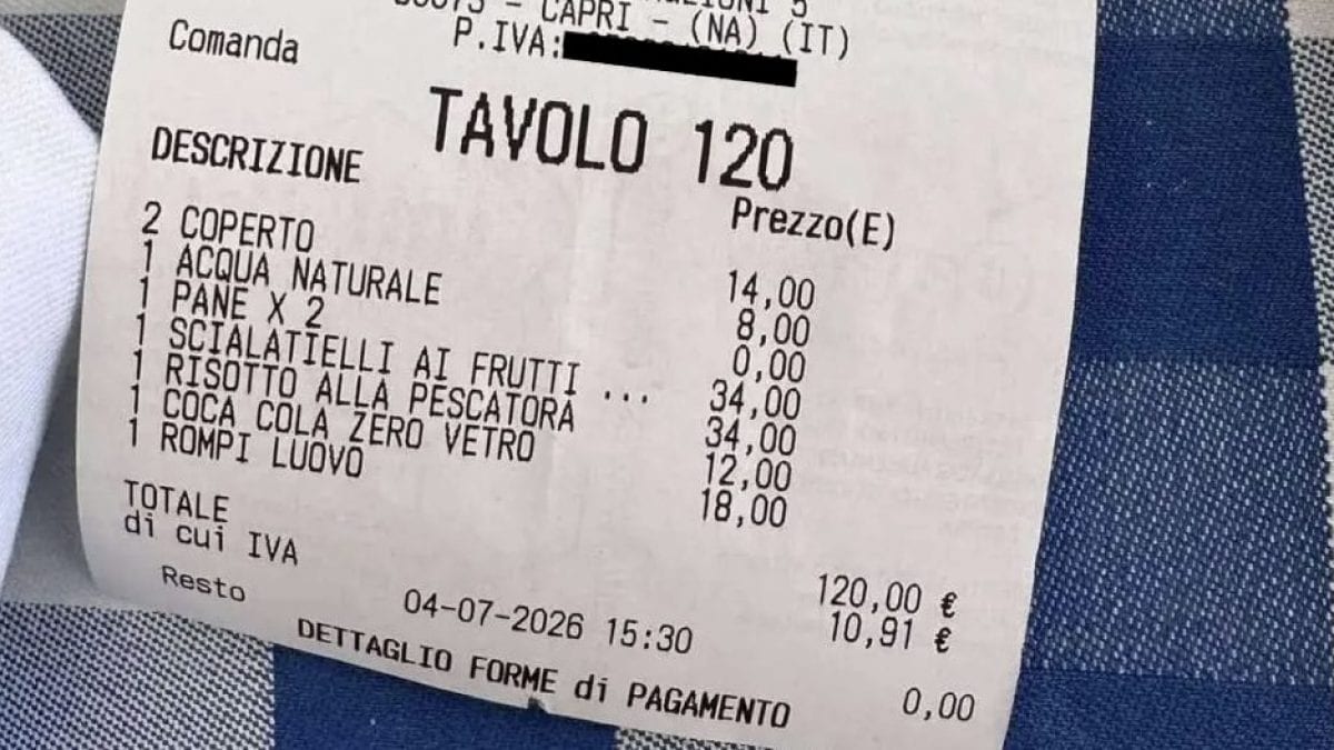 Lo scontrino contestato