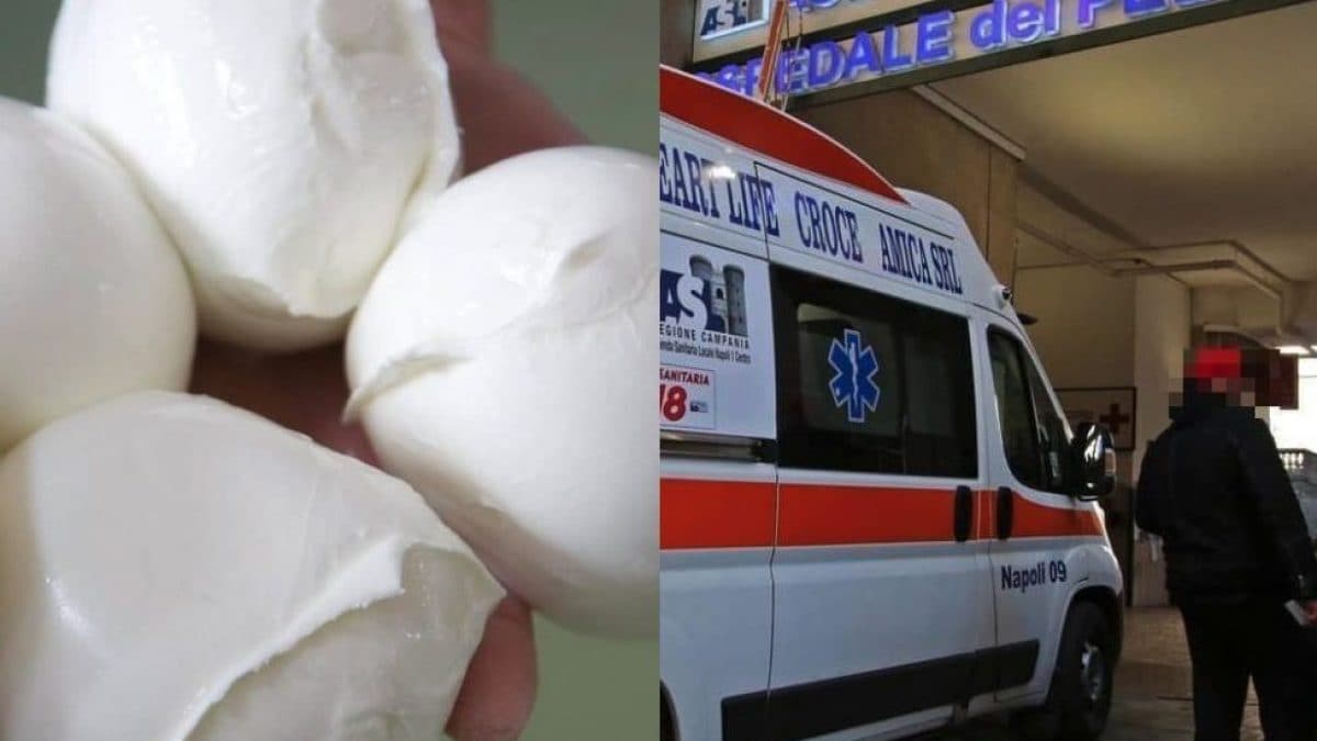 Dei bocconcini di mozzarella (a sinistra). L’ospedale Pellegrini (a sinistra)
