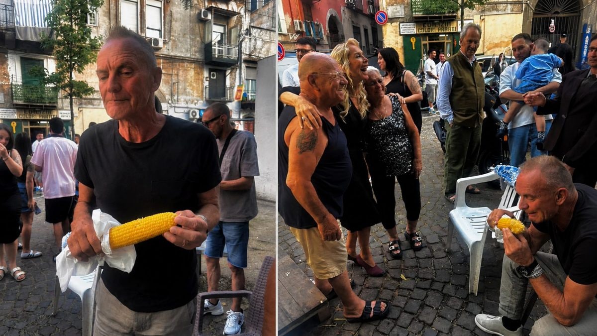 Sting al Rione Sanità con la moglie Trudie Styler