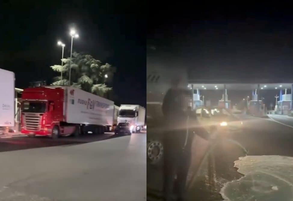 Caro-carburanti, protesta autotrasportatori: blocchi di tir al casello di Nola e latte gettato in autostrada