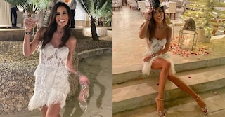 Elisabetta Gregoraci, Capodanno in famiglia: il suo abito di pizzo e piume costa oltre 4mila euro