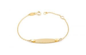 Bracciale Battesimo Bambini In Oro Giallo E Corallo Con Targhetta - Foto 2