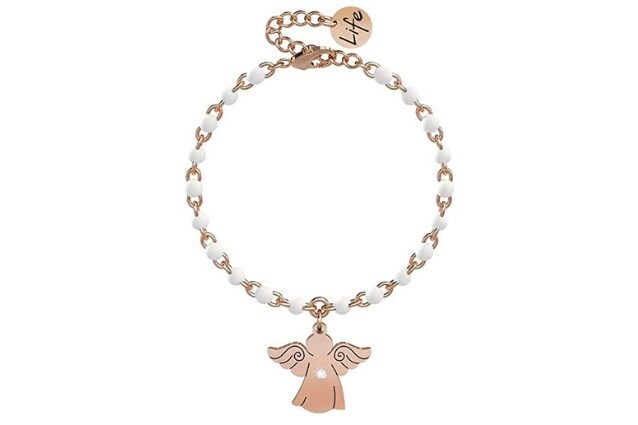 Bracciale Regolabile Con Angelo Custode In Argento - Set Regalo Per Cresima Con Biglietto E Confezione Velluto