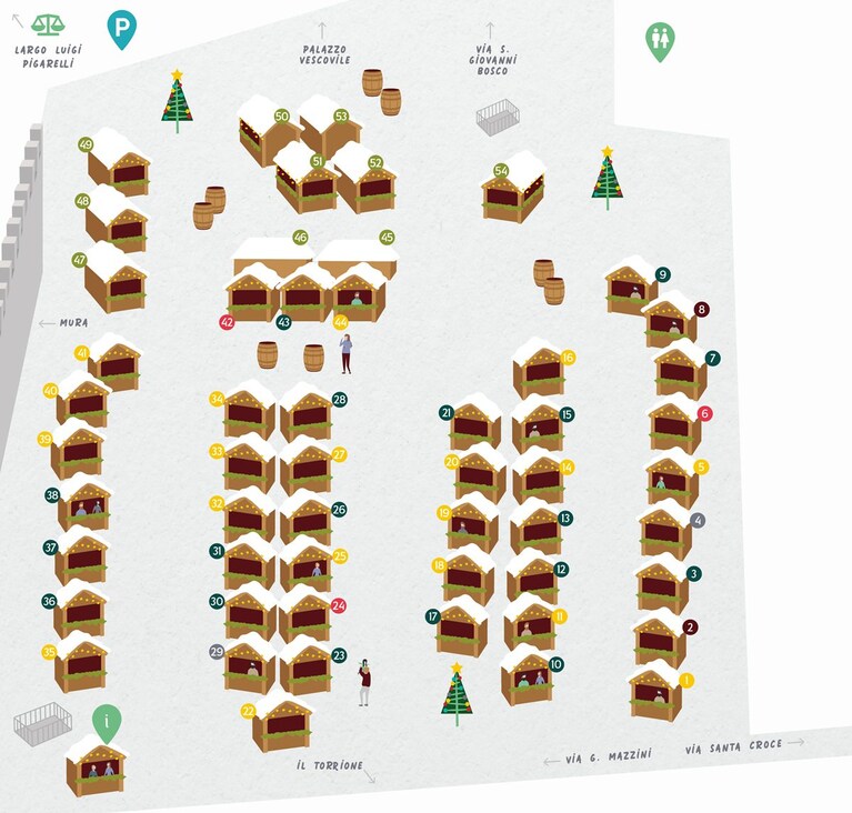 La mappa degli espositori di piazza Fiera