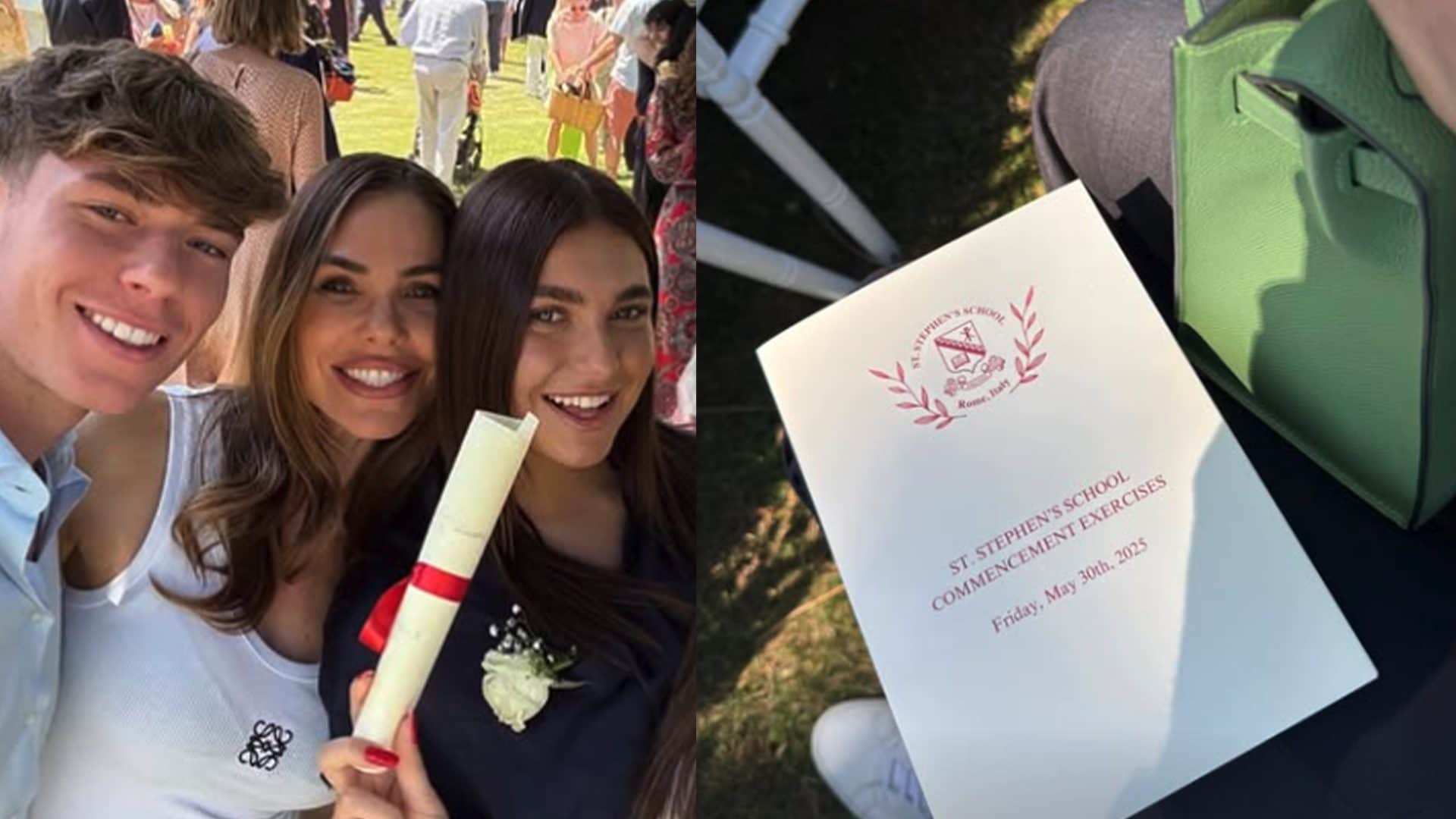 Come si è vestita Ilary Blasi per il diploma di Chanel Totti: canotta bianca e sneakers per la cerimonia