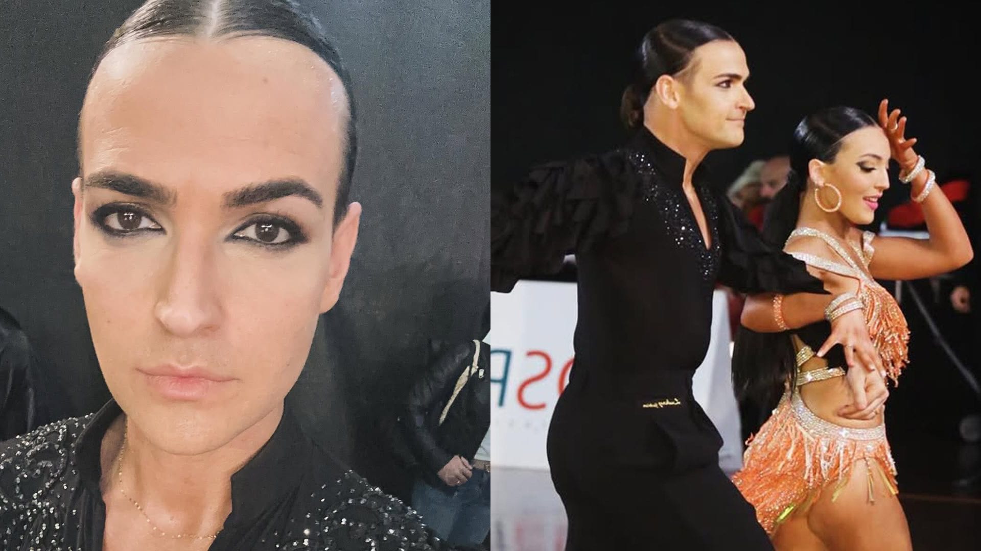 Valerio Scanu ballerino: total black e camicia di cristalli, vince la gara di danze latine