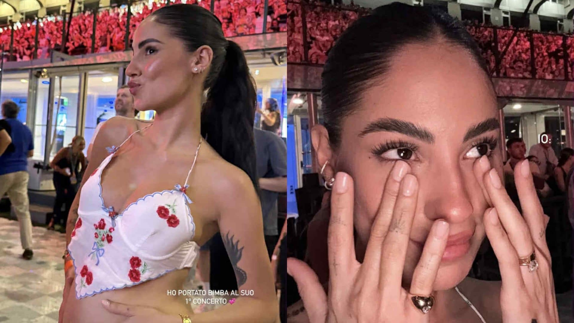 Cosa ha indossato Giulia De Lellis per il suo primo concerto in gravidanza 