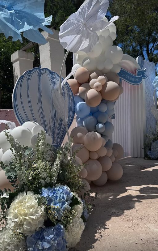 L’allestimento per il Battesimo di Leone Sinisa