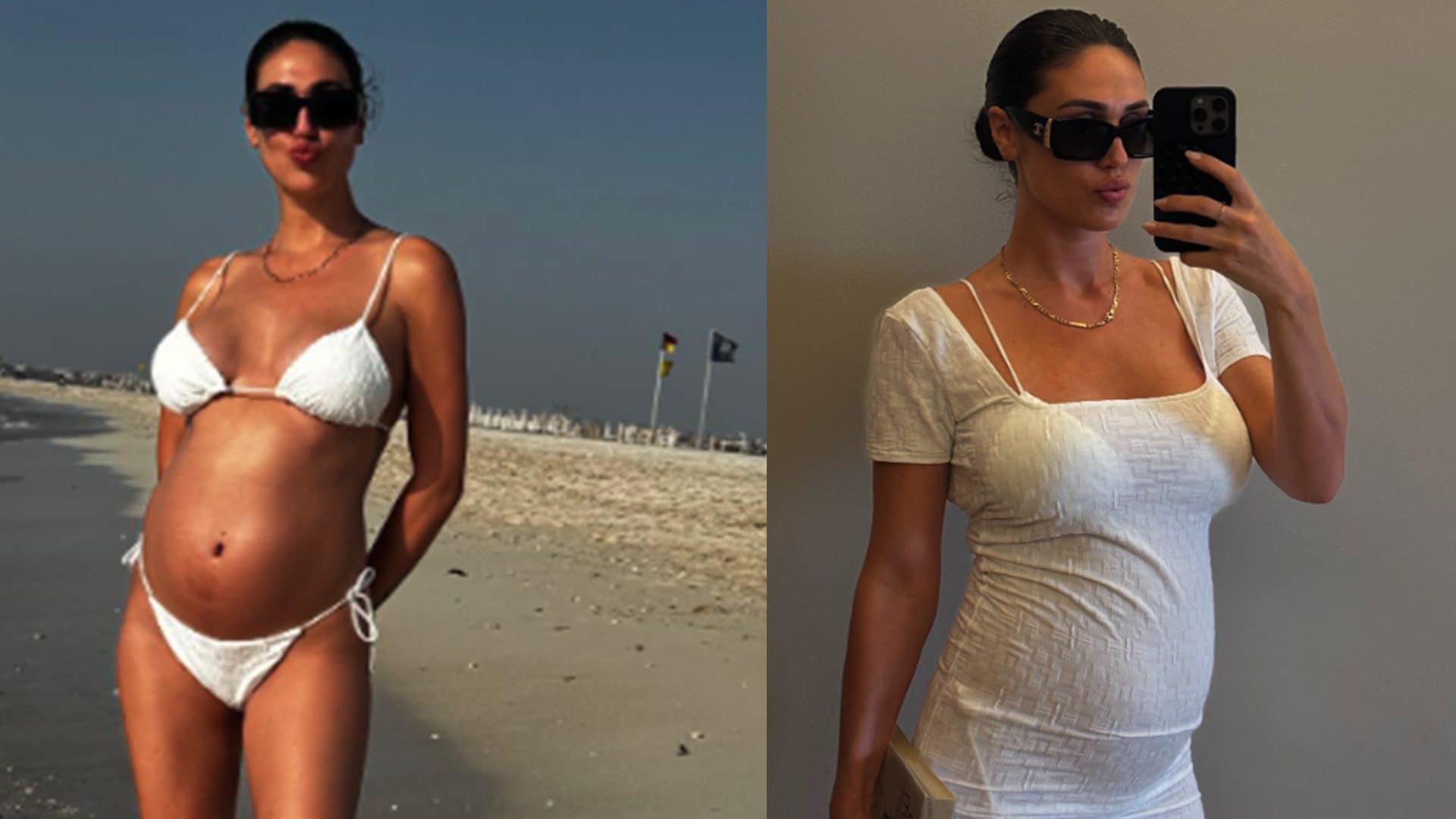 Cecilia Rodriguez in vacanza ad Abu Dhabi: dal bikini al minidress la gravidanza si colora di bianco