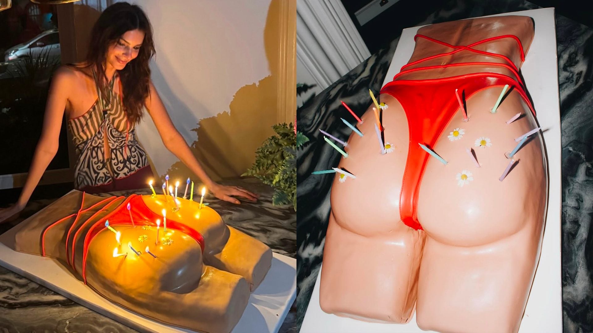 Emily Ratajkowski, per il compleanno una torta che riproduce il suo lato b