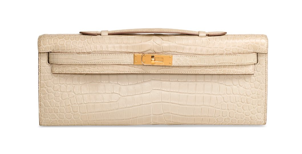 Kelly Cut in coccodrillo color crema venduta da Christie’s