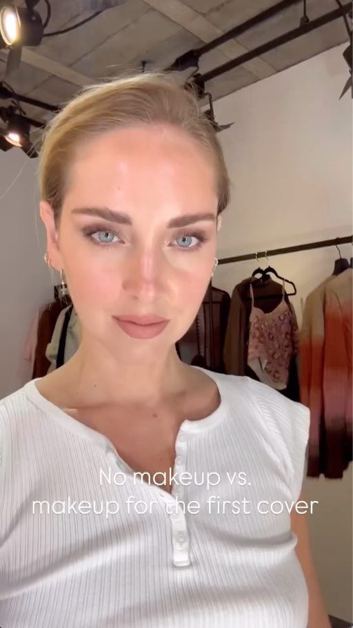 Chiara Ferragni dopo il make–up