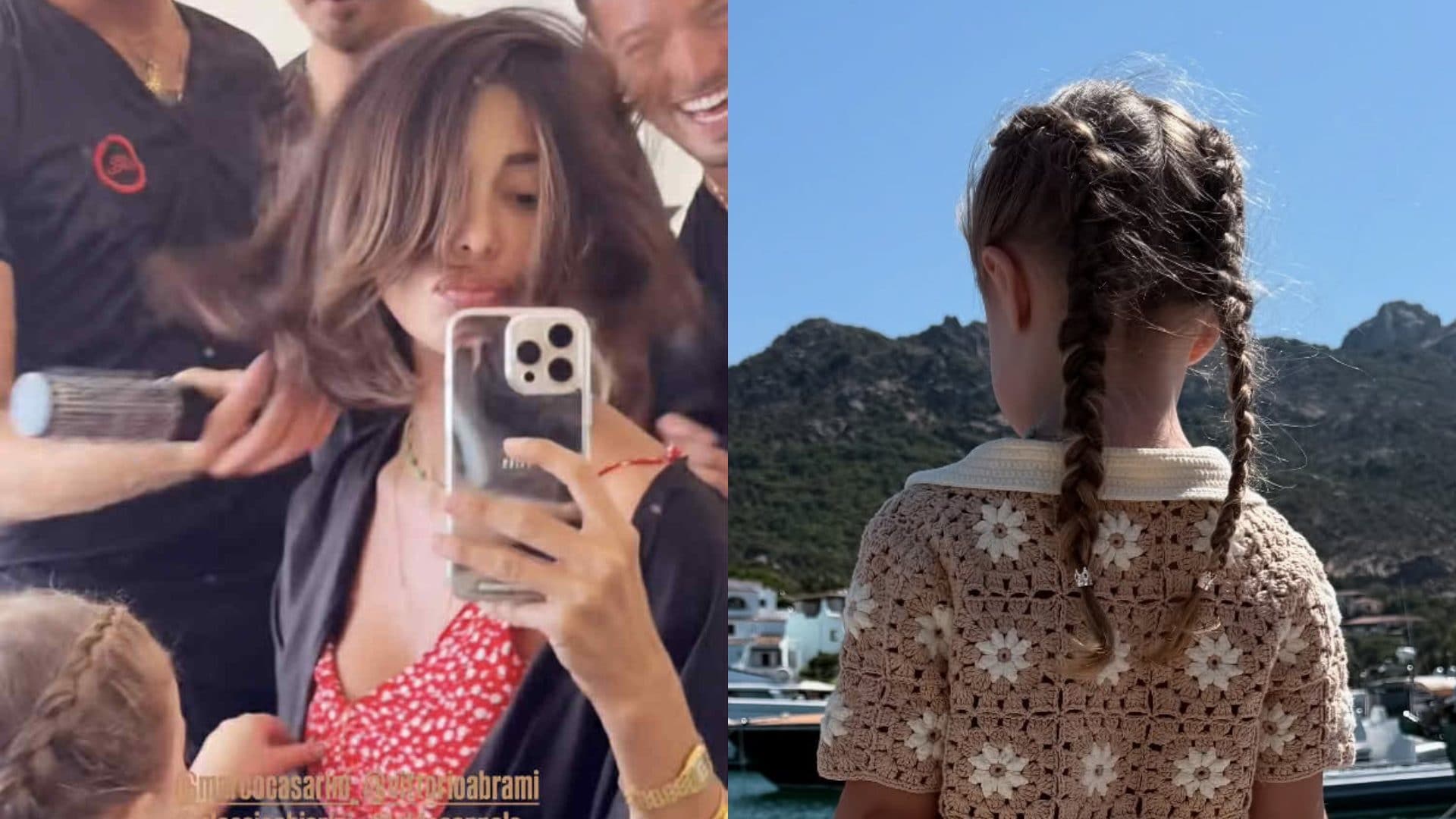 Belén e Luna Marì dal parrucchiere insieme: caschetto per la mamma, trecce principesche per la figlia
