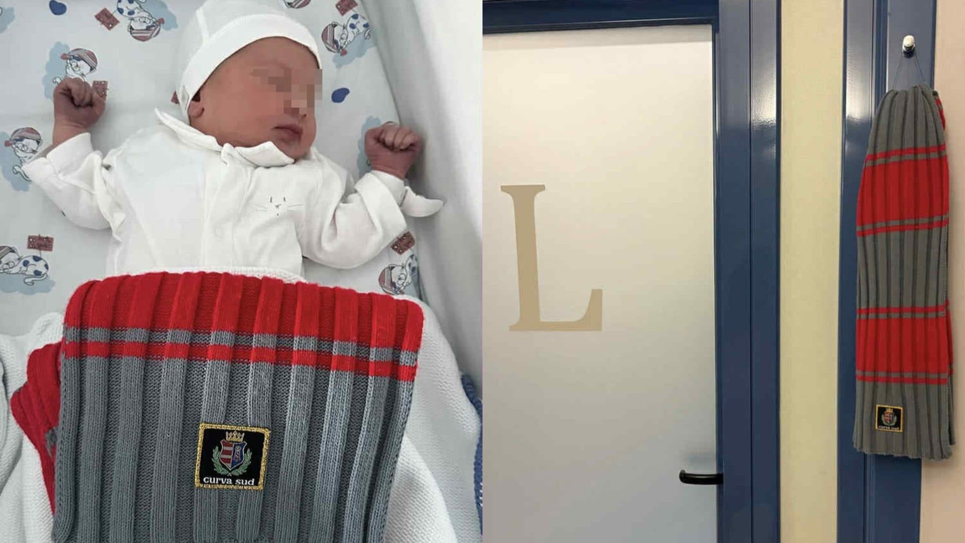 Francesca Ferragni neo mamma di Lea, al posto del fiocco rosa in clinica usa la sciarpa da calcio