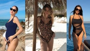 Le celebrities in vacanza scelgono il costume intero