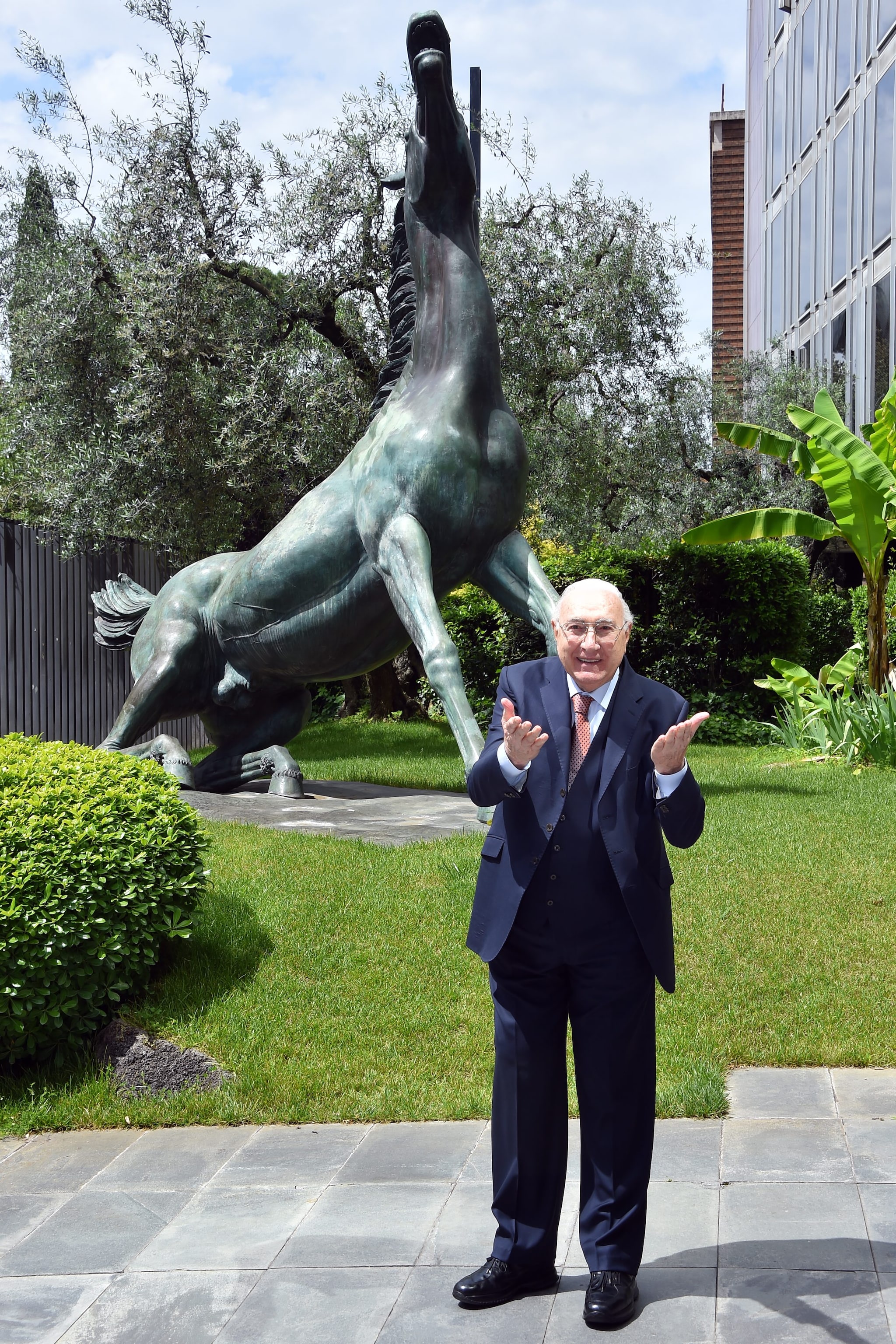 Pippo Baudo presso la sede Rai di Viale Mazzini a Roma, 2019