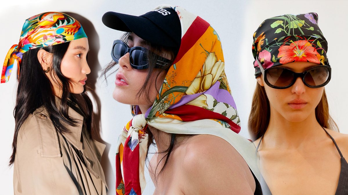 da sinistra foulard &Other Stories, GCDS, Gucci