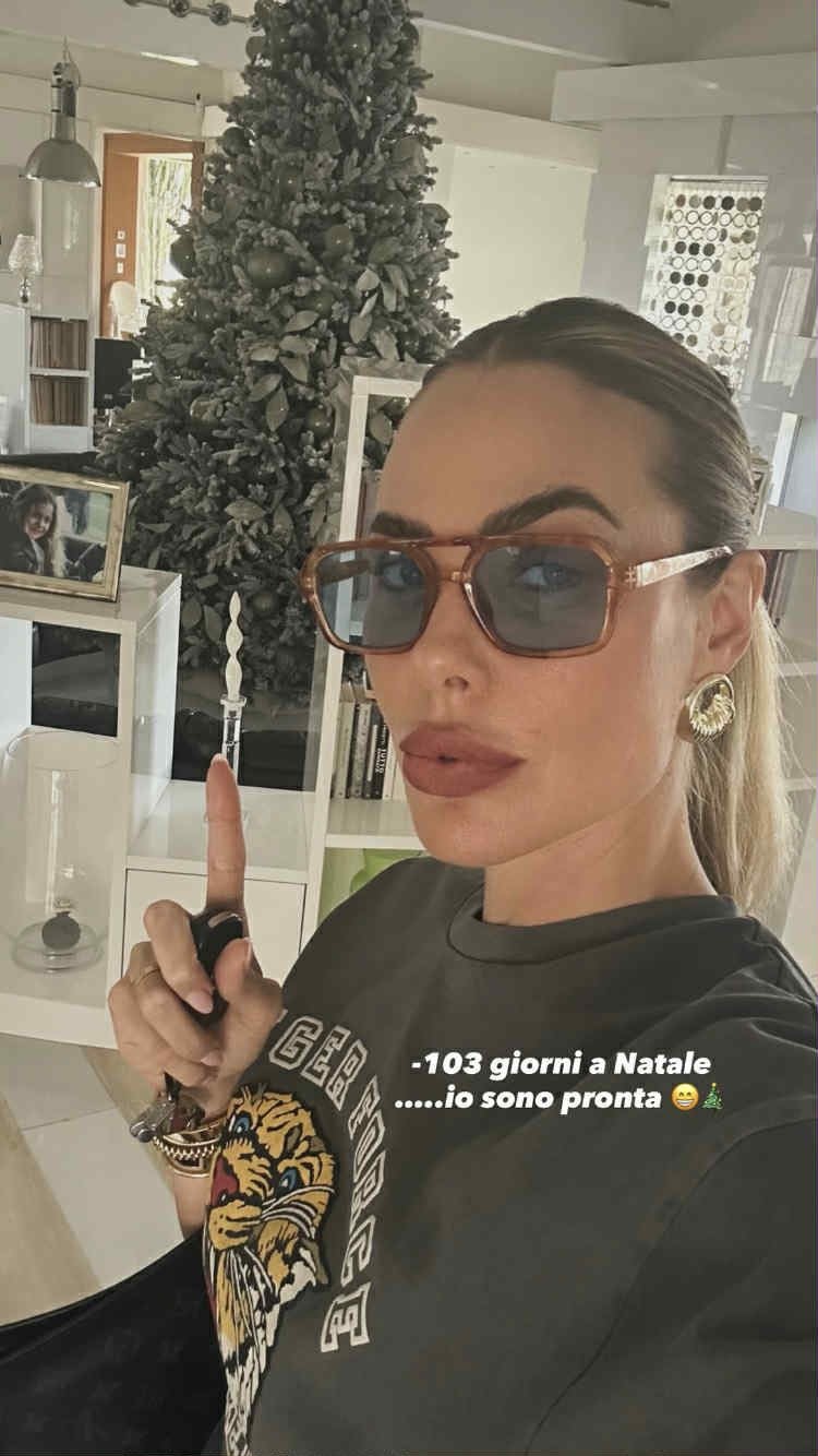 Ilary Blasi mostra l’albero di Natale