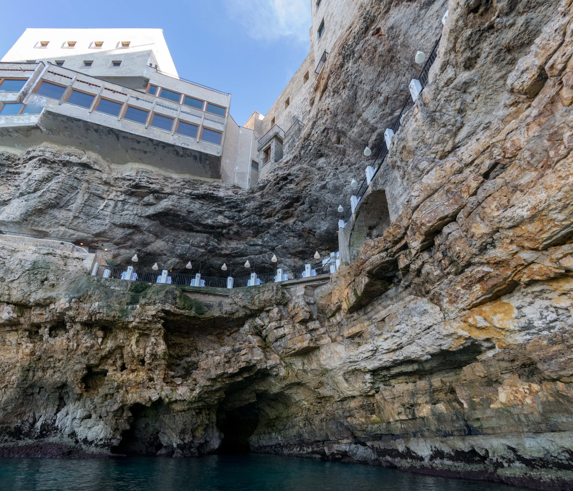 Il ristorante Grotta Palazzese, Polignano a Mare