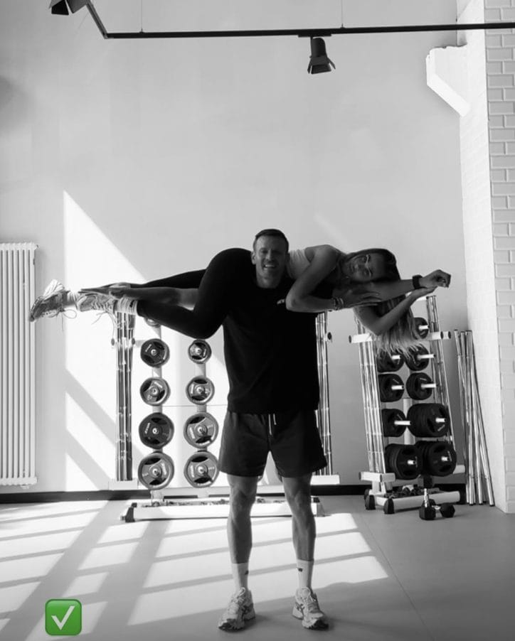 Ilary Blasi e Bastian Muller in palestra