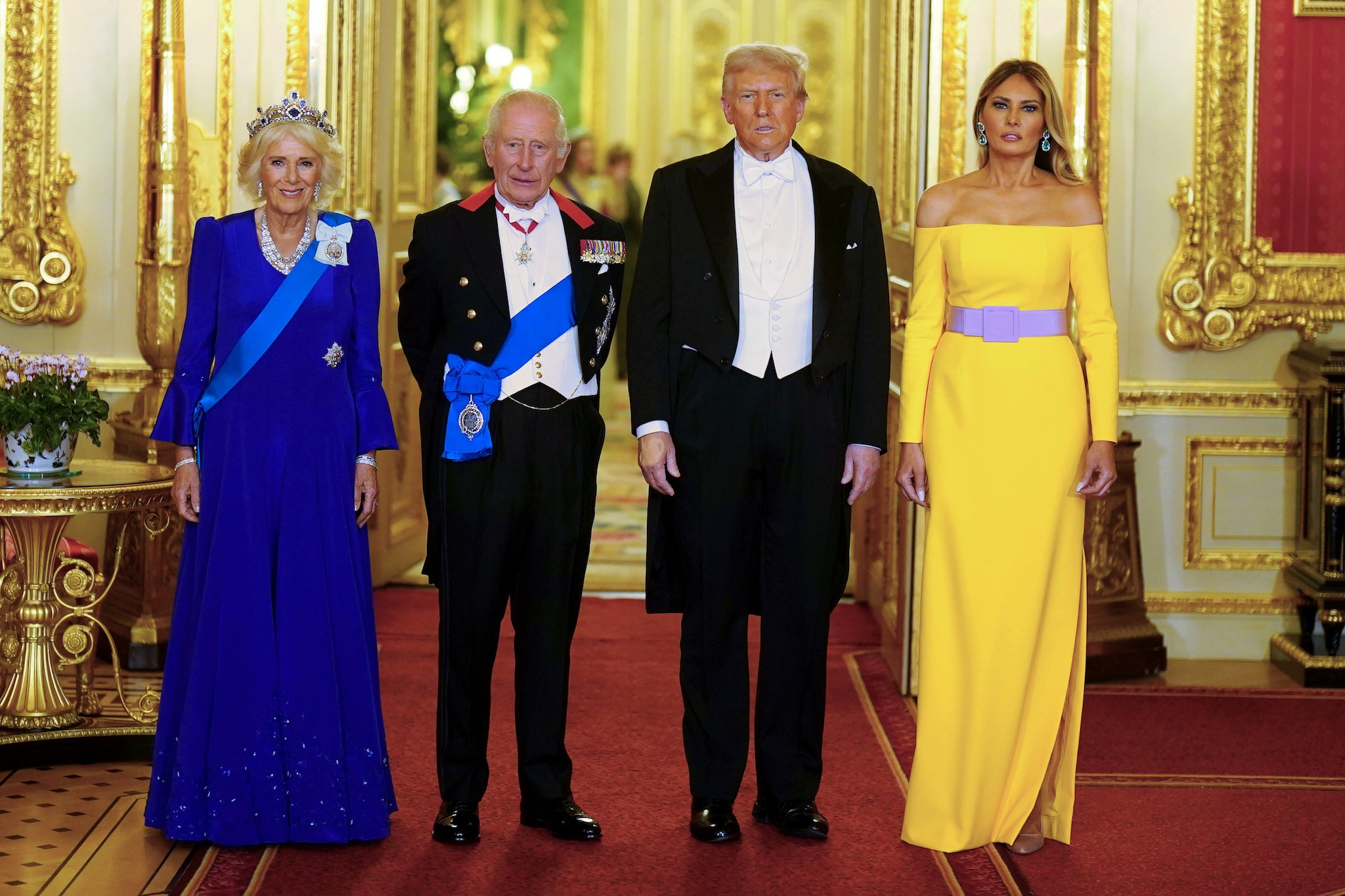 Regina Camilla, Re Carlo, Donald Trump e Melania Trump