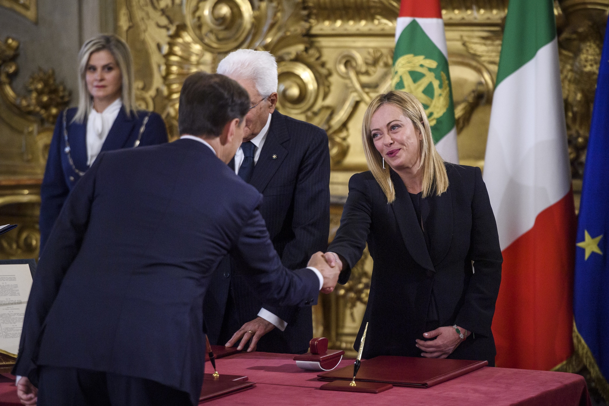Giorgia Meloni alla cerimonia di giuramento al Palazzo del Quirinale il 22 ottobre 2022