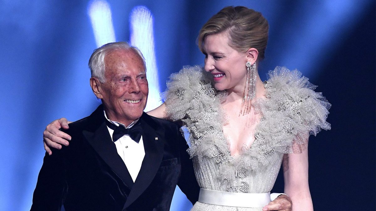 Giorgio Armani e Cate Blanchett ai Fashion Awards 2019