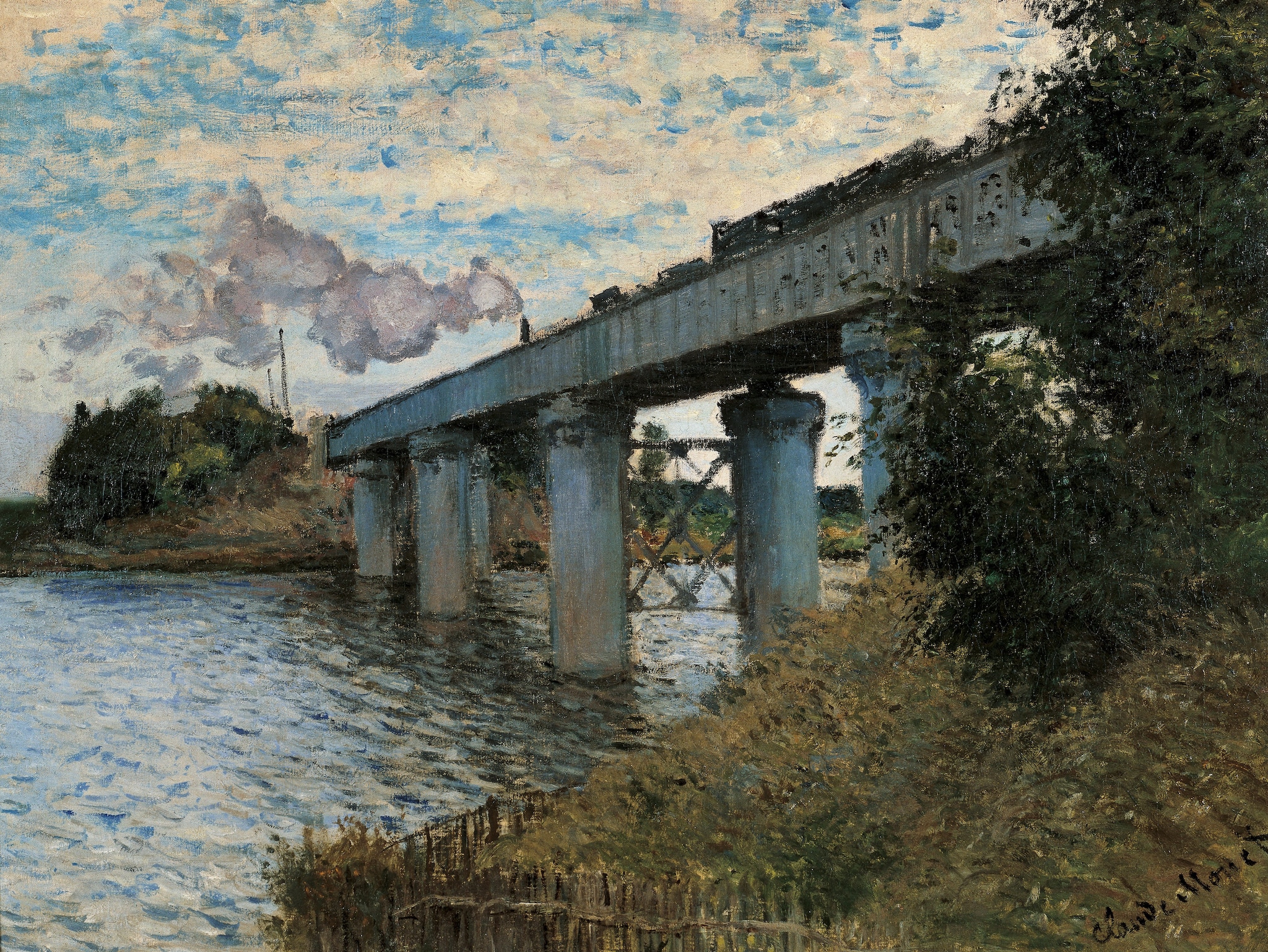 Le pont de chemin de fer à Argenteuil, 1874