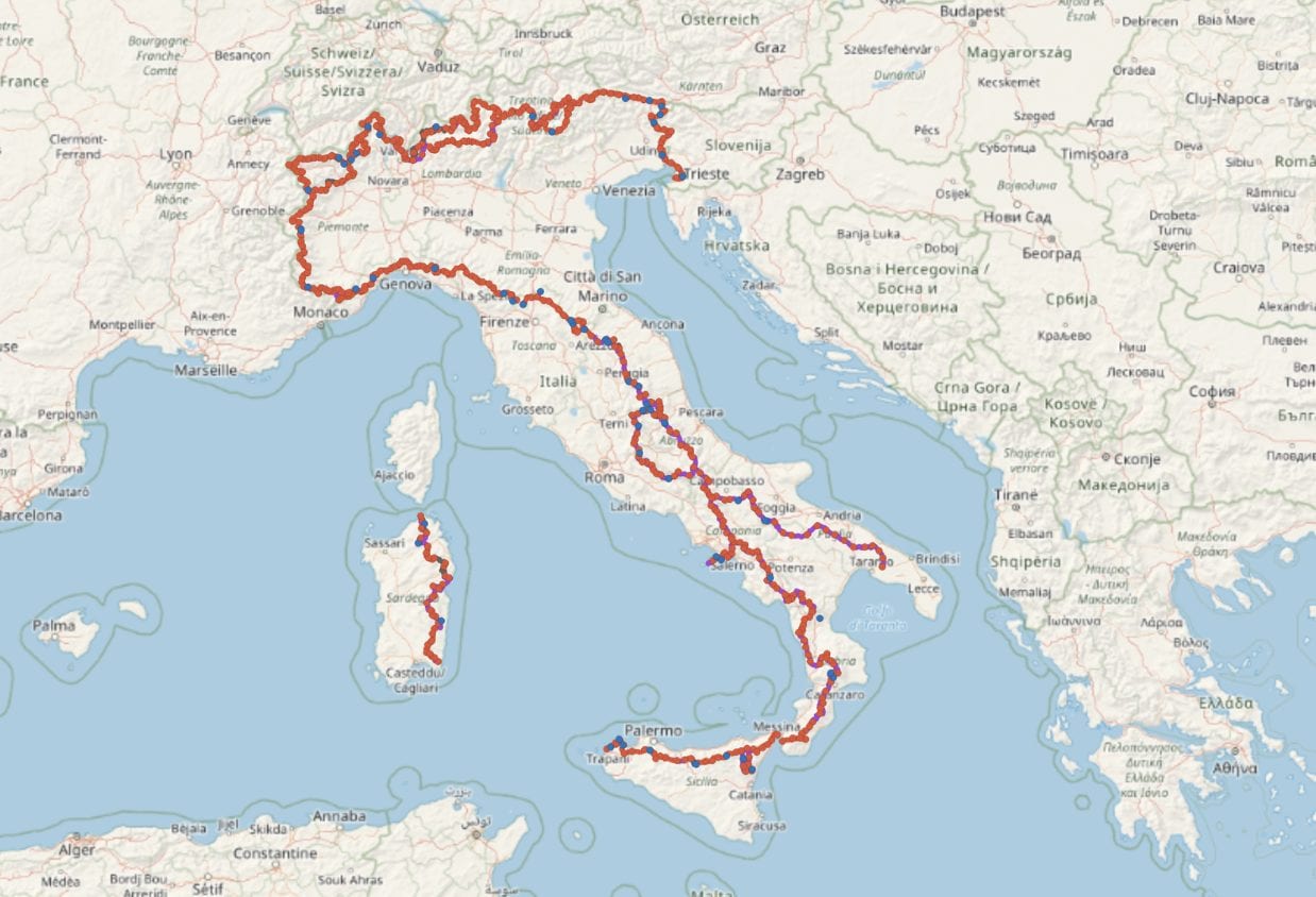 La mappa del Sentiero Italia