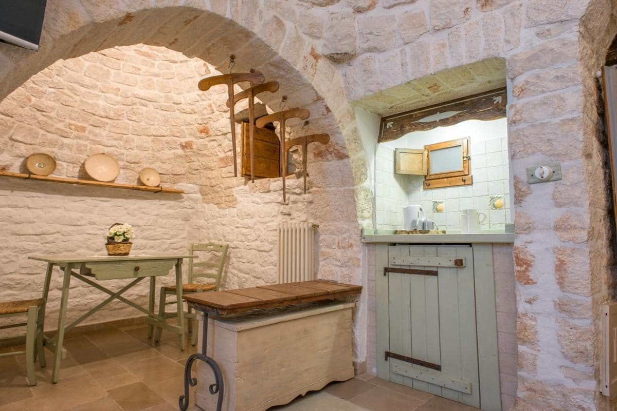 La cucina di un trullo di Alberbello