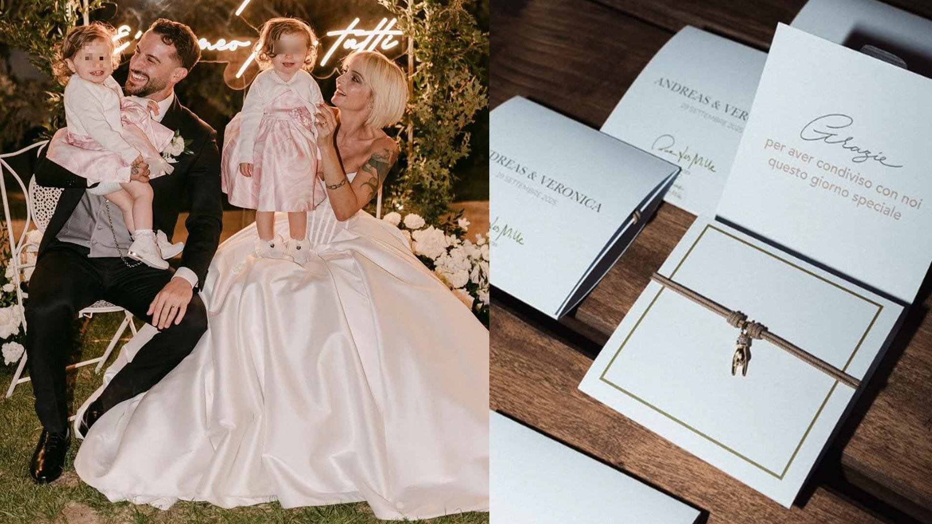 Cosa hanno regalato Veronica Peparini e Andreas Muller agli invitati: il significato delle bomboniere